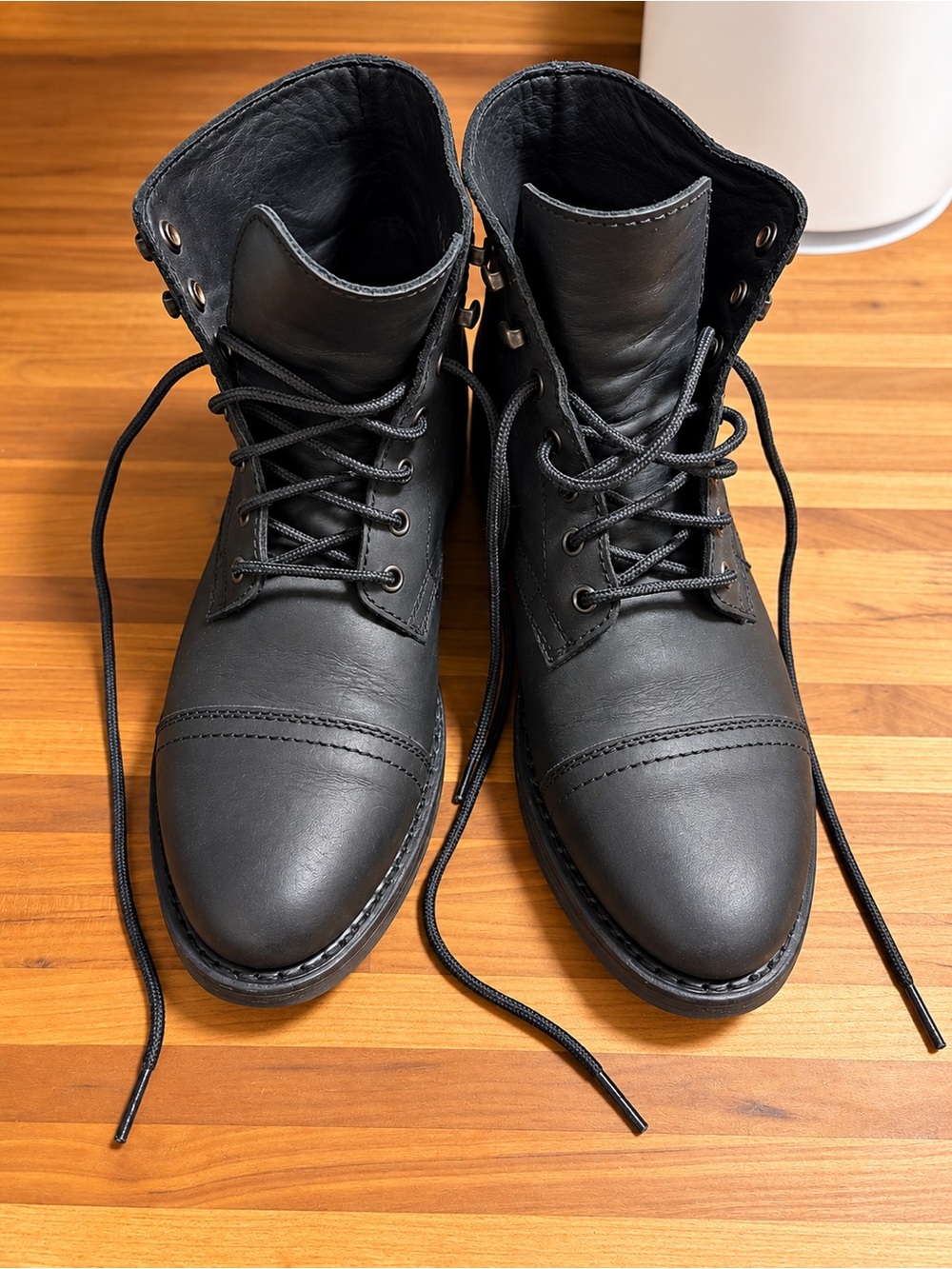 Thursday Boot Co. Captain Black Matte Lace-Up Boots - Women’s Size 8.5